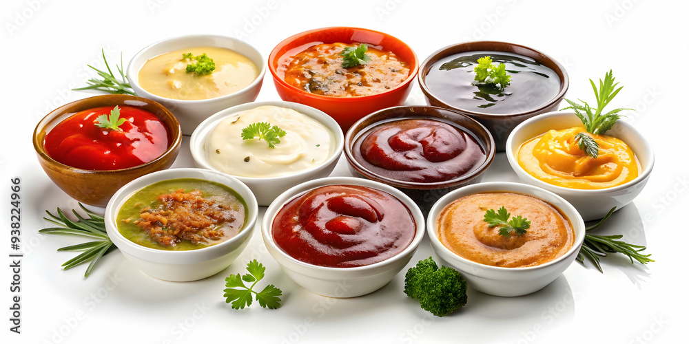 sauces on white background sauces on white background