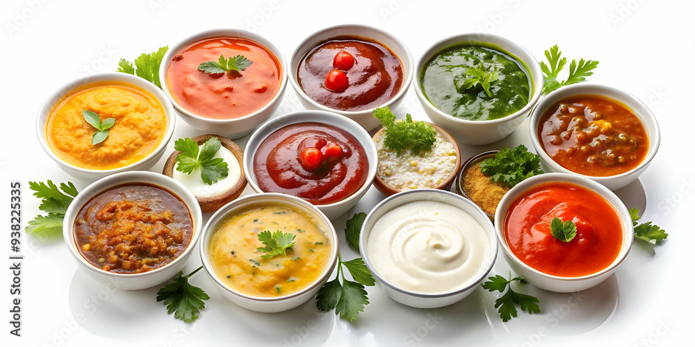 sauces on white background sauces on white background