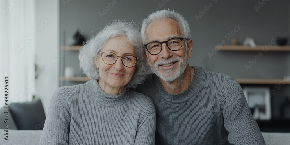 Smiling Elderly Couple In Love, Portrait Photography Smiling Elderly Couple In Love, Portrait Photography