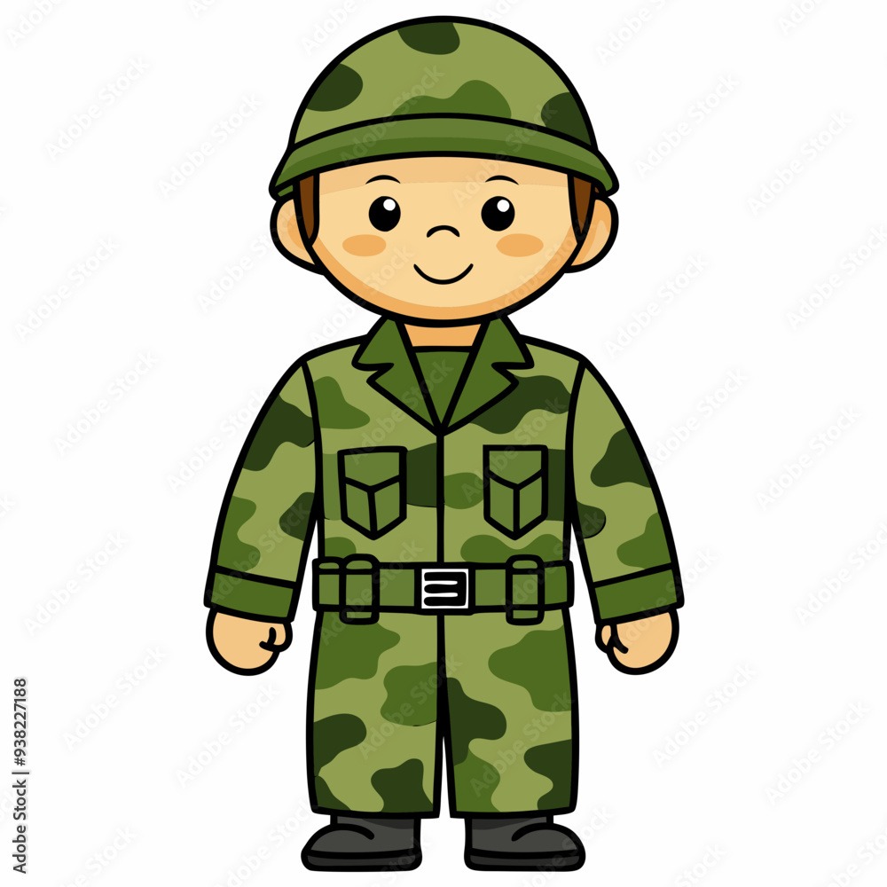Military Uniforms on White Background Military Uniforms on White Background