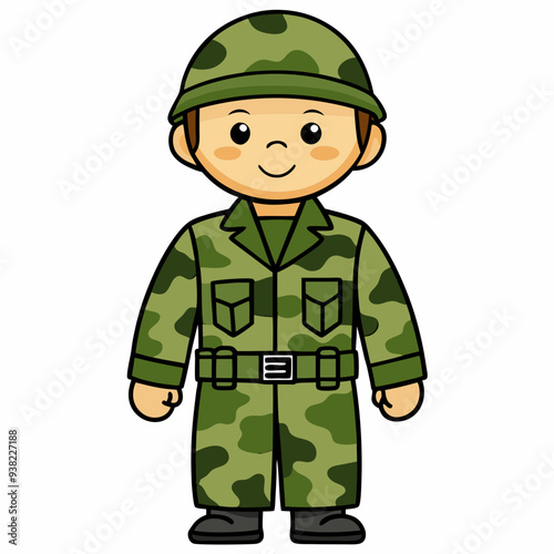 Military Uniforms on White Background