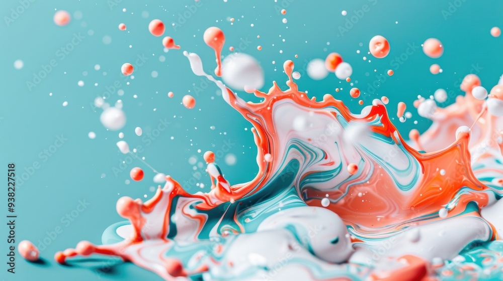 Abstract swirls of paint pouring and blending in liquid art, illustrating dynamic and expressive fluid motion Abstract swirls of paint pouring and blending in liquid art, illustrating dynamic and expressive fluid motion