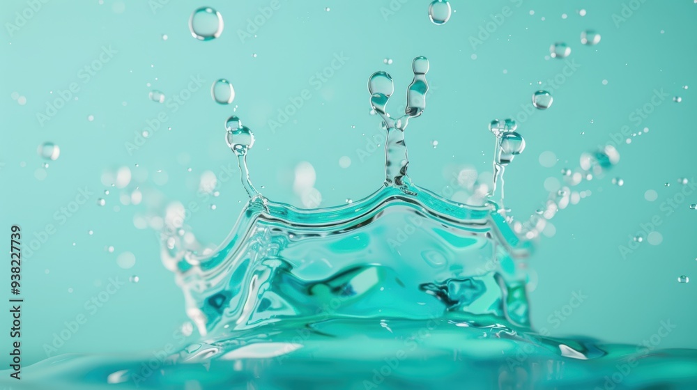 Abstract swirls of water forming a crown shape in liquid art, illustrating dynamic and expressive fluid motion Abstract swirls of water forming a crown shape in liquid art, illustrating dynamic and expressive fluid motion