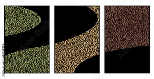 Set of 3 Abstract pattern. Illustration for printing on wall decorations. For use in graphics.