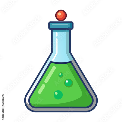 Chemistry Laboratory Flasks Chemical substance medicine bottle vector illustration isolated on white background generated Ai