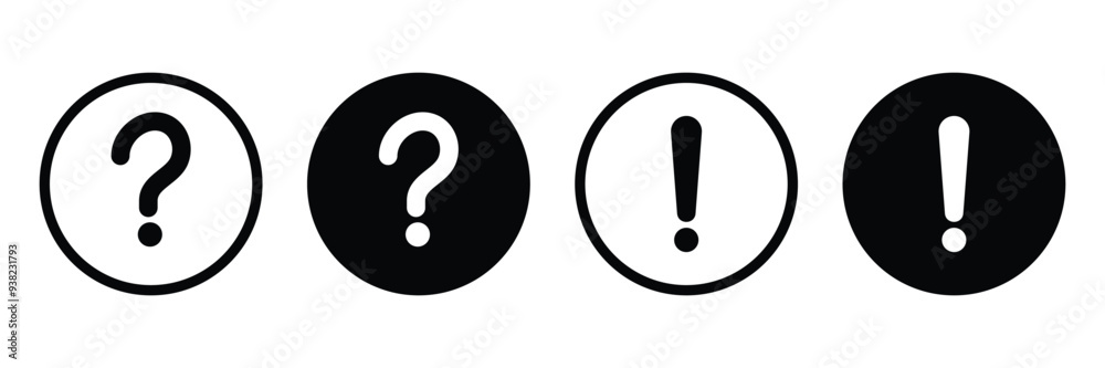 Set of Question and information icon collection. Information symbol. Vector Illustration. Set of Question and information icon collection. Information symbol. Vector Illustration.