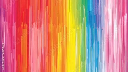 Abstract image with vertical streaks in a rainbow spectrum of colors.