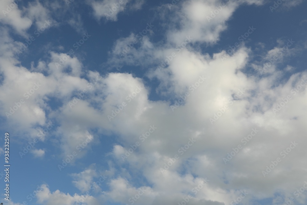 Beautiful view of blue sky with fluffy clouds Beautiful view of blue sky with fluffy clouds