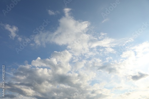 Beautiful view of blue sky with fluffy clouds