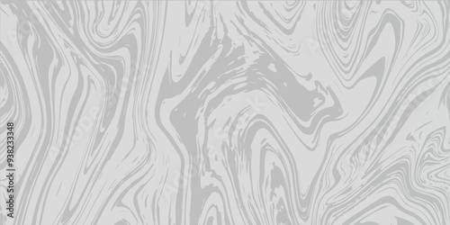 White and grey liquid marble pattern texture natural background. Liquify Swirl white and grey color art. Beautiful drawing with the divorces and wavy lines in gray tones.	