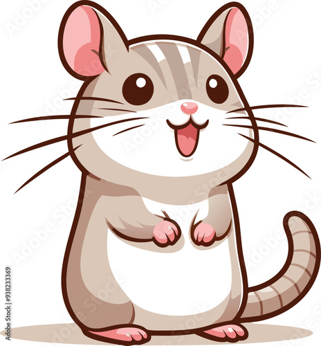 Cute Gerbil vector cartoon illustration