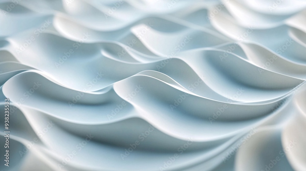 Obraz premium Subtle 3D wave patterns creating a sense of movement on a plain background