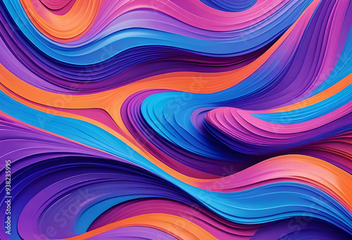 Digital abstract wavy pattern background flowing smooth curves with a minimalist and modern design