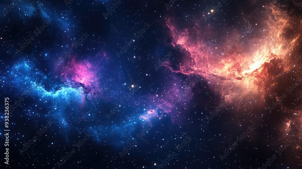 Obraz premium Galactic textures with shimmering auroras and swirling cosmic patterns, creating a visually stunning and dynamic background.