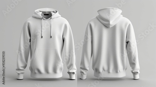 Obraz na płótnie Blank Hoodie Template in Studio Lighting – Long Sleeve Sweatshirt for Apparel Design, Print, Advertising, and Fashion Branding Mockups w salonie