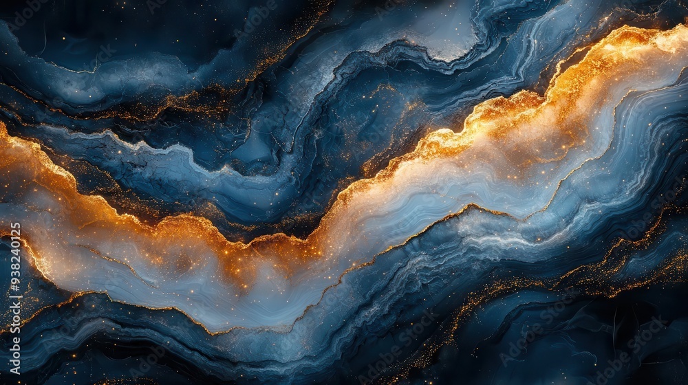 abstract marble texture blending deep blue and gold veins swirling patterns reminiscent of cosmic nebulae luxurious and mystical background for elegant designs abstract marble texture blending deep blue and gold veins swirling patterns reminiscent of cosmic nebulae luxurious and mystical background for elegant designs
