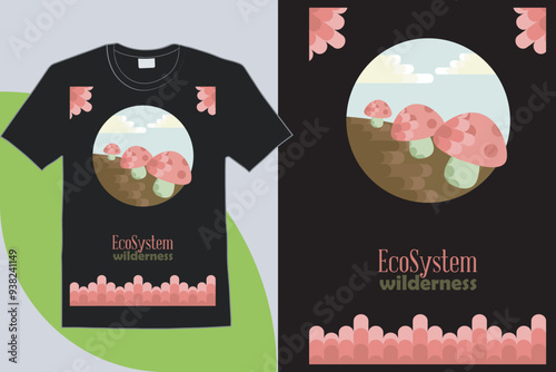 nature t-shirt design and illustration