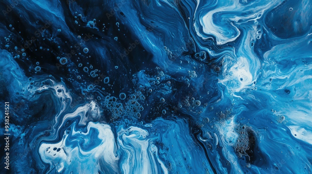 A top view of a vibrant blue paint splash, creating abstract patterns and textures. A top view of a vibrant blue paint splash, creating abstract patterns and textures.