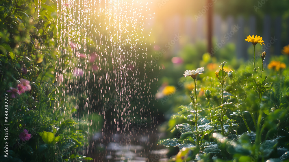 Fototapeta premium Refreshing Summer Garden Shower