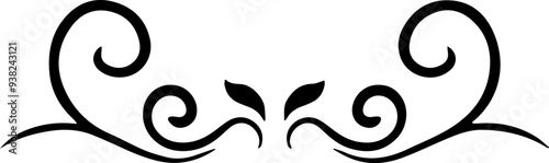 Illustration of a decorative divider with spiral elements.