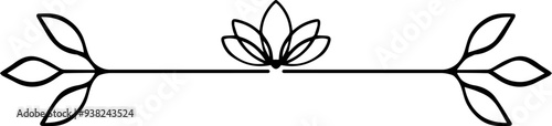 Abstract divider with flower and leaves.