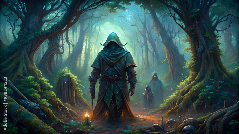 Fototapeta premium generate an image of a dense mystical forest