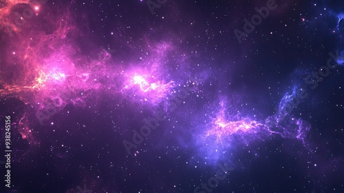 Cosmic abstract background blending time and space, with soft gradients and glowing stars fading into a distant horizon.