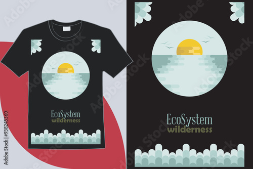 nature t-shirt design and illustration