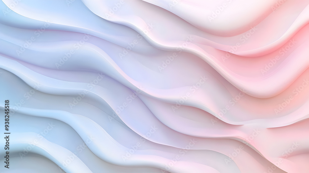 Abstract background with soft blue and pink wavy lines.