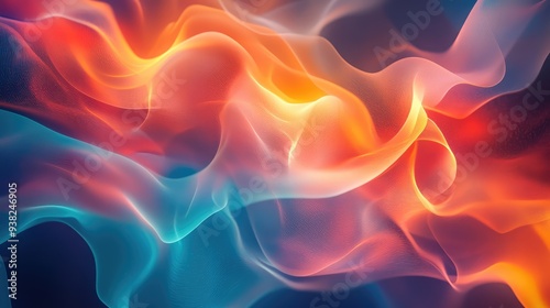 Abstract image of liquid light merging and flowing in a wave-like pattern, with radiant, glowing colors.