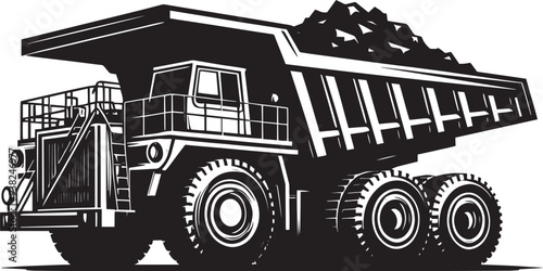 Mining Truck silhouette vector illustration isolated on a white background