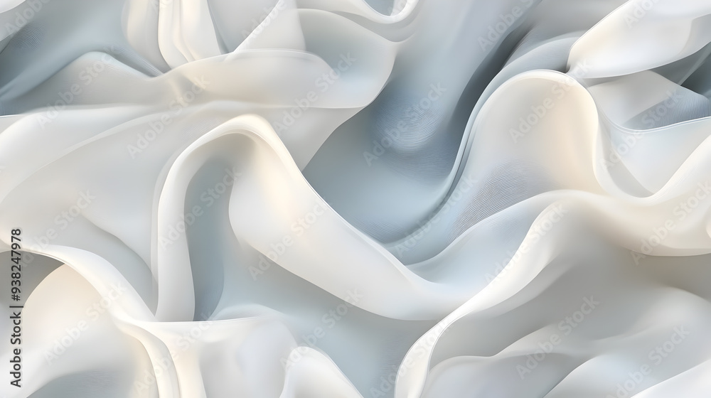 Fototapeta premium Abstract white and blue wavy background.
