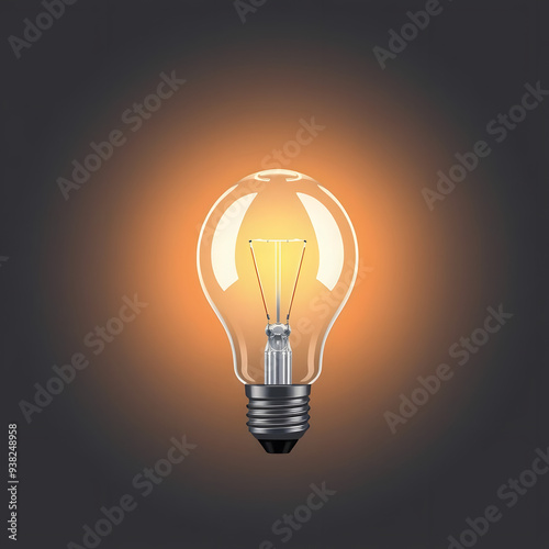 A glowing light bulb illuminating a dark background in creative design