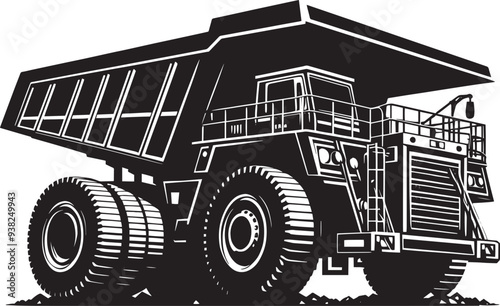 Mining Truck silhouette vector illustration isolated on a white background