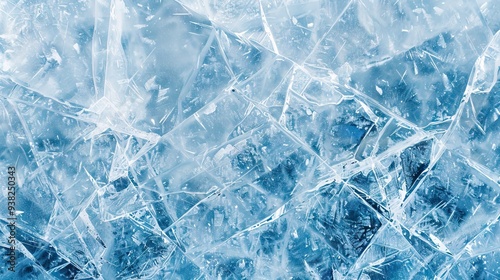 Ice Texture Cracks Surface with Abstract Winter Ice Background. AI generated illustration