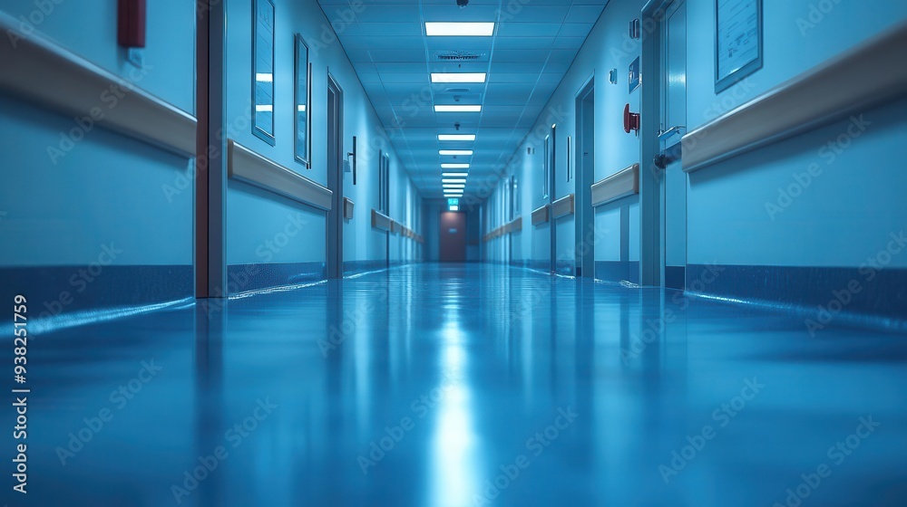 blurred hospital corridor with soft focus medical staff muted colors and gentle lighting create calm professional atmosphere conveys healthcare environment blurred hospital corridor with soft focus medical staff muted colors and gentle lighting create calm professional atmosphere conveys healthcare environment
