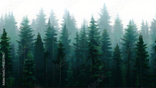 A forest filled with lots of tall green trees