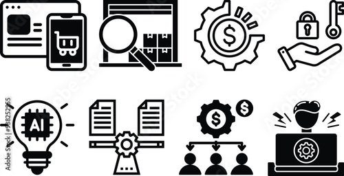 website and app icon set collection