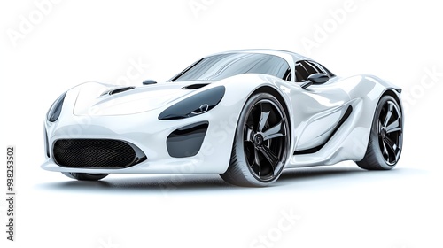 A detailed photo of a white luxury sedan car isolated on a white background.