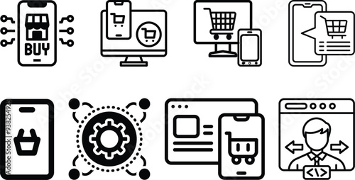 website and app icon set collection