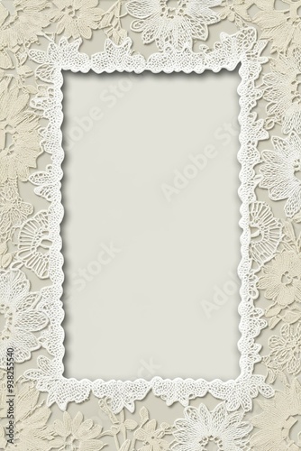 Photo frame with a border of delicate soft white and cream in vintage style. This can be used to store your captured happy memories and also for creative presentation slides and covers.