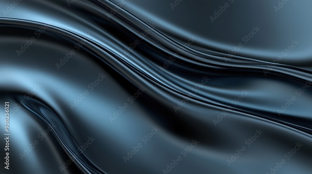 Fototapeta premium A blue fabric with a wave pattern