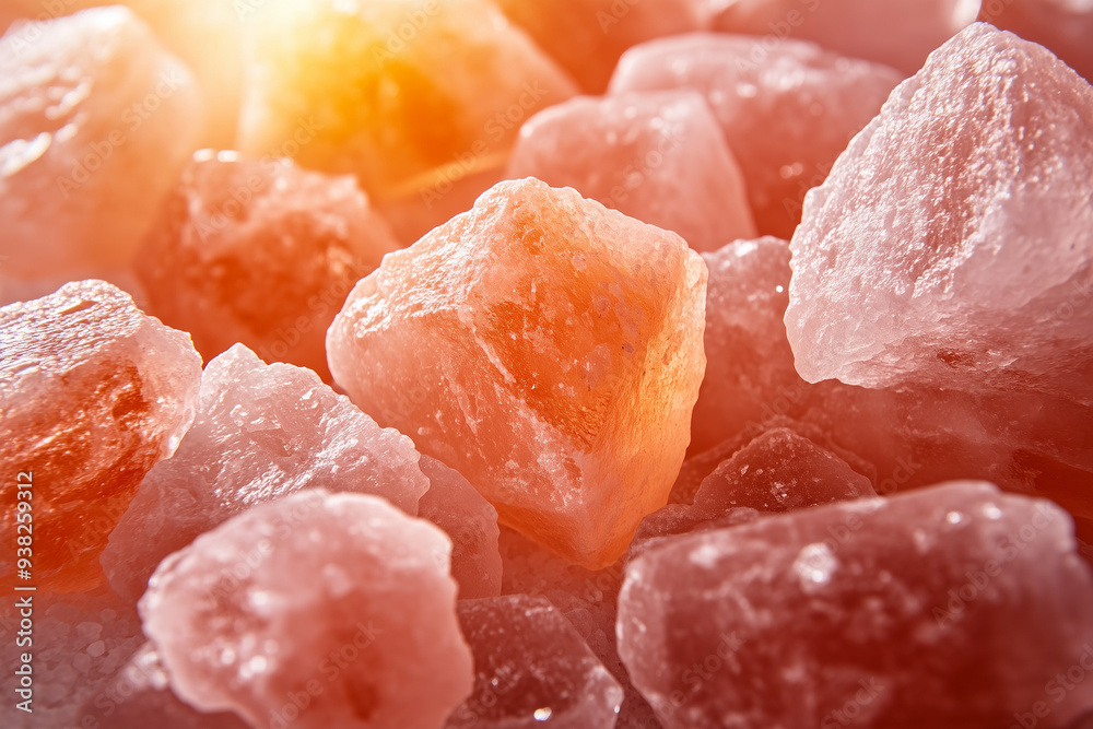 Close-Up of Raw Himalayan Salt Crystals - art of lithotherapy Close-Up of Raw Himalayan Salt Crystals - art of lithotherapy