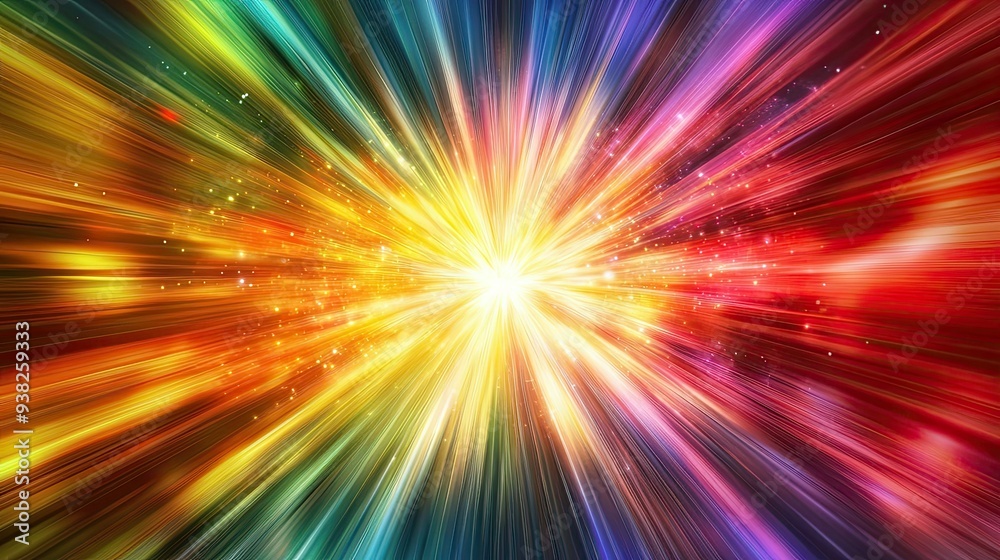 A vivid burst of colorful rays radiating from the center, forming a dynamic and high-energy visual. A vivid burst of colorful rays radiating from the center, forming a dynamic and high-energy visual.