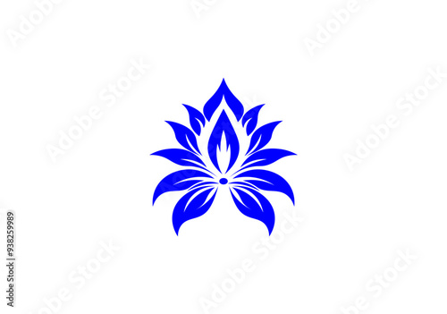 Vector illustration of lotus flower in minimalist style