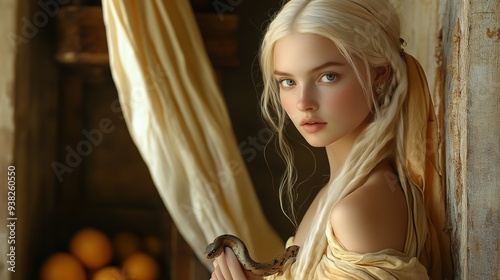 portrait d'une jeune fille blonde