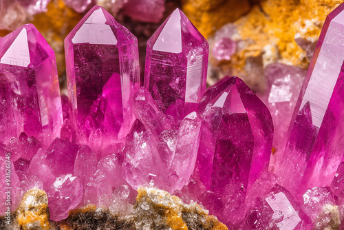 Brilliant Pink Crystal Cluster - art of lithotherapy photo