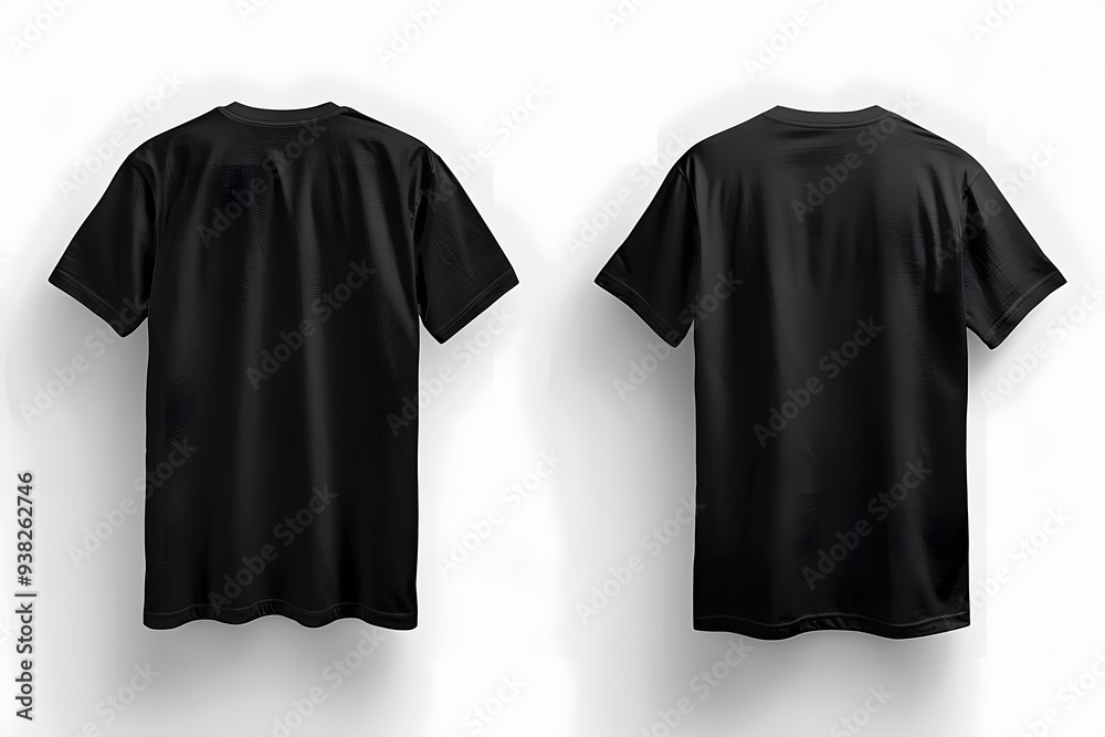 Blank T Shirt Black Color Template Front and Back View on White Background. Ready For T-shirt Mockup. HD and High-Quality New Free Premium Mockup Blank T Shirt Black Color Template Front and Back View on White Background. Ready For T-shirt Mockup. HD and High-Quality New Free Premium Mockup