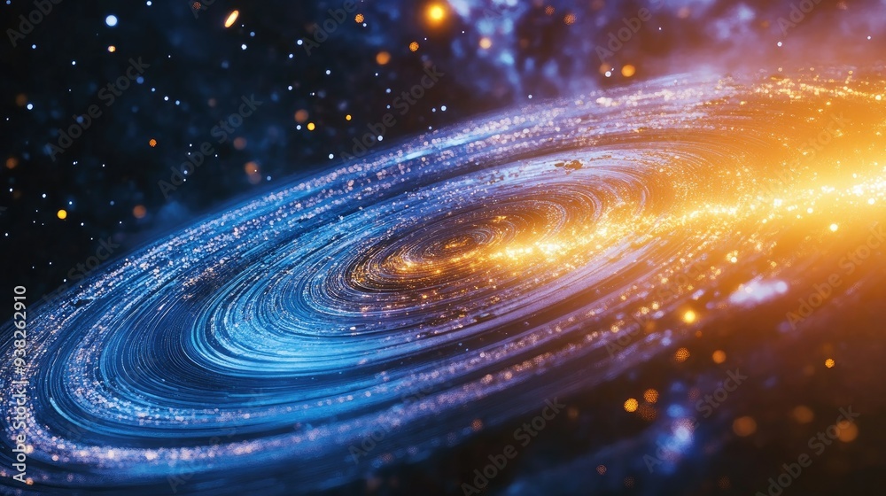 Fototapeta premium Cosmic wonder with planets, rings, and stars illuminated in a stunning display of space beauty.