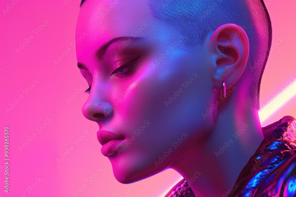 Close-up shot of a person with a shaved head, suitable for use in portraits or as a symbol of simplicity and minimalism Close-up shot of a person with a shaved head, suitable for use in portraits or as a symbol of simplicity and minimalism